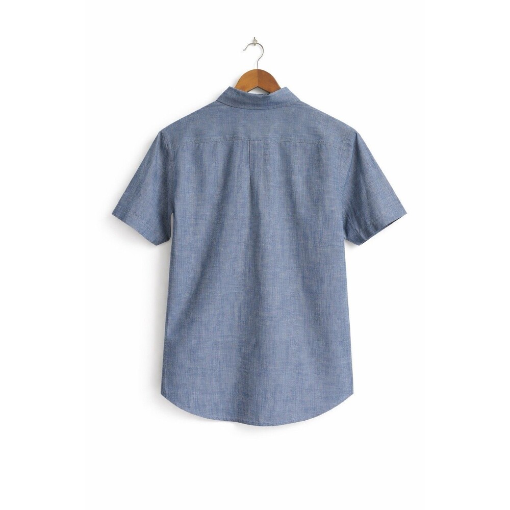 Bonobos Slim Fit Chambray Button Down Shirt Mens XL Blue Short Sleeve Casual - Picture 3 of 9